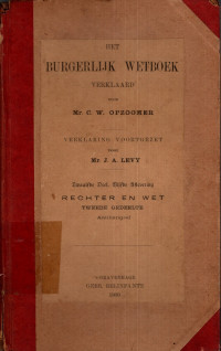 HET BURGERLIJK WETBOEK : RECHTER EN WET (3998)