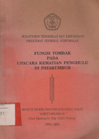 FUNGSI TOMBAK PADA UPACARA KEMATIAN PENGHULU DI PAYAKUMBUH