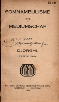 SOMNAMBULISME EN MEDIUMSCHAP (6100)