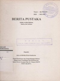 BERITA PUSTAKA INDEKS ARTIKEL BAHASA, SASTRA, DAN BUDAYA