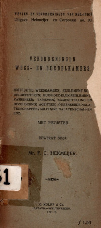 VERORDENINGEN WEES- EN BOEKDELKAMERS (4061)