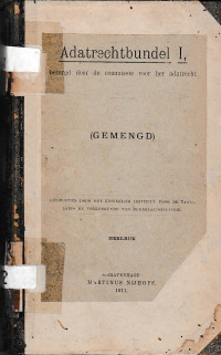 ADATRECHTBUNDEL I : GEMENGD (A.1/1911)