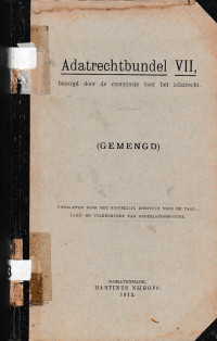 ADATRECHTBUNDEL VII : GEMENGD (A.1/1913)