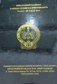 Bibliografi Daerah Daerah Istimewa Yogyakarta No. 65 tahun 2019