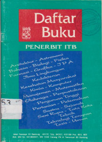 Daftar Buku : Penerbit ITB