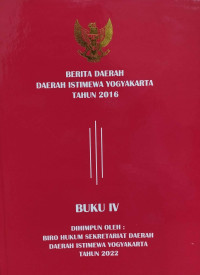 Berita Daerah Daerah Istimewa Yogyakarta 2016 Buku IV