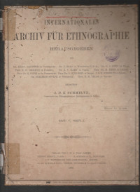 INTERNATIONALES ARCHIV FUR ETHNOGRAPHIE BAND V, HEFT I