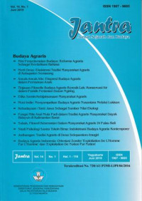 JANTRA JURNAL SEJARAH DAN BUDAYA VOL.14, NO.1 JUNI 2019