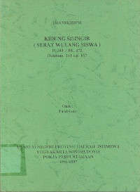 TRANSKRIPSI KIDUNG SISINGIR (SERAT WULANG SISWA)