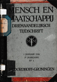 MENSCH EN MAATSCHAPPIJ : DRIEMAANDELIJKSCH TIJDSCHRIFT (A.7/1926)