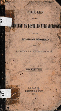 NOTULEN VAN DE ALGEMEENE EN BESTUURS-VERGADERINGEN (A.9/1875)