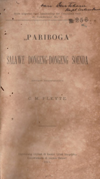 PARIBOGA : SALAWE DONGENG-DONGENG SOENDA
