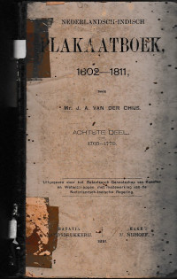 NEDERLANDSCH-INDISCH PLAKAATBOEK 1602-1811 (A.8/1891)