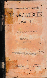 NEDERLANDSCH-INDISCH PLAKAATBOEK 1602-1811 (A.8/1885)