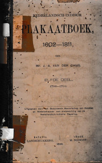 NEDERLANDSCH-INDISCH PLAKAATBOEK 1602-1811 (A.8/1893)