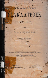 NEDERLANDSCH-INDISCH PLAKAATBOEK 1602-1811 (A.8/1886)