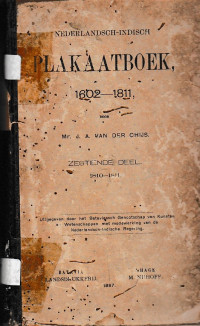 NEDERLANDSCH-INDISCH PLAKAATBOEK 1602-1811 (A.8/1897)