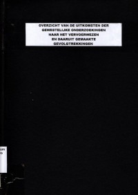OVERZICHT VAN DE UITKOMSTEN DER GEWESTELIJKE ONDERZOEKINGEN NAAR HET VERVOERWEZEN EN DAARUIT GEMAAKTE GEVOLGTREKKINGEN (2493)