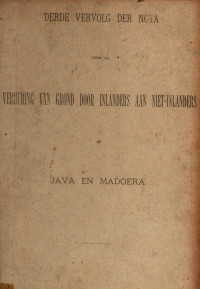 0VER DE VERHURING VAN GROND DOOR INLANDERS AAN NIET-INLANDERS OP JAVA EN MADOERA ( 2499)