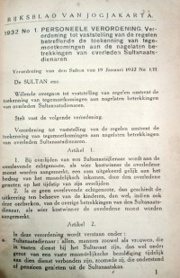 RIJKSBLAD VAN JOGJAKARTA OP HET JAAR 1932 (B.1/1932)