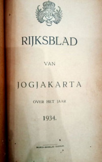 RIJKSBLAD VAN DJOKJAKARTA OP HET JAAR 1934 (B.1/1934)
