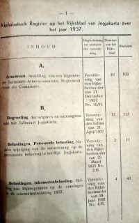 RIJKSBLAD VAN DJOKJAKARTA OP HET JAAR 1937 (B.1/1937)