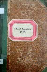 RIJKSBLAD VAN HET PAKOE ALAMSCHE GEBEID OVER HET JAAR 1923 (B.2/1923)