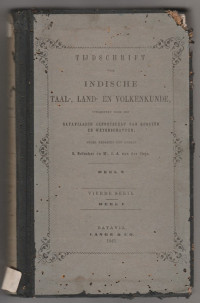 TIJDSCHRIFT VOOR INDISCHE TAAL, LAND, EN VOLKENKUNDE DEEL X, VIERDE SERIE DEEL I (Rusak)