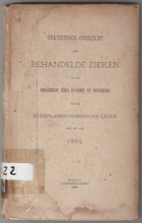 STATISTISCH OVERZICHT DER BEHANDELDE ZIEKEN EN DER BEHANDELDE ZIEKE PAARDEN EN MUILDIEREN VAN HET NEDERLANDSCH-INDISCHE LEGER OVER HET JAAR 1904
