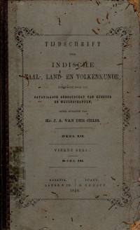 TIJDSCHRIFT VOOR INDISCHE TAAL-, LAND-, EN VOLKENKUNDE (A.13/1862)