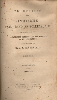 TIJDSCHRIFT VOOR INDISCHE TAAL-, LAND-, EN VOLKENKUNDE (A.13/1864)