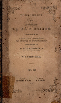 TIJDSCHRIFT VOOR INDISCHE TAAL-, LAND- EN VOLKENKUNDE (A.13/1875)