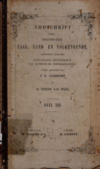 TIJDSCHRIFT VOOR INDISCHE TAAL-, LAND- EN VOLKENKUNDE DEEL XXIX 1884