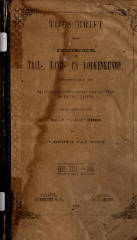 TIJDSCHRIFT VOOR INDISCHE TAAL-, LAND- EN VOLKENKUNDE (A.13/1886)