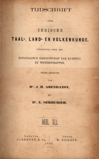 TIJDSCHRIFT VOOR INDISCHE TAAL-, LAND- EN VOLKENKUNDE (A.13/1899)