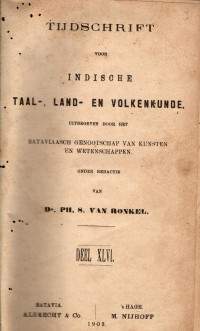 TIJDSCHRIFT VOOR INDISCHE TAAL-, LAND- EN VOLKENKUNDE (A.13/1903)