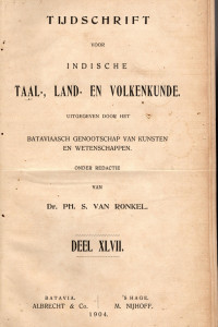 TIJDSCHRIFT VOOR INDISCHE TAAL-, LAND- EN VOLKENKUNDE (A.13/1904)