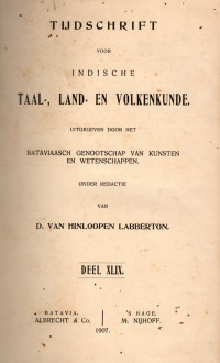 TIJDSCHRIFT VOOR INDISCHE TAAL-, LAND- EN VOLKENKUNDE (A.13/1907)