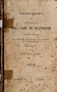 TIJDSCHRIFT VOOR INDISCHE TAAL-, LAND-, EN VOLKENKUNDE (A.13/1910)