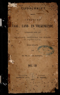 TIJDSCHRIFT VOOR INDISCHE TAAL-, LAND- EN VOLKENKUNDE (A.13/1911)