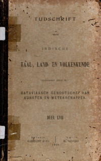 TIJDSCHRIFT VOOR INDISCHE TAAL-, LAND- EN VOLKENKUNDE (A.13/1916)