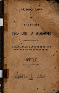 TIJDSCHRIFT VOOR INDISCHE TAAL, LAND EN VOLKENKUNDE (A.13/1921)