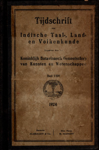 TIJDSCHRIFT VOOR INDISCHE TAAL-, LAND-, EN VOLKENKUNDE (A.1924)