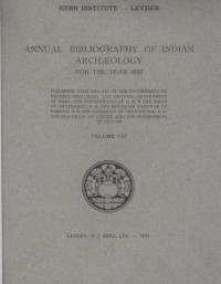 ANNUAL BIBLIOGRAPHY OF INDIAN ARCHAEOLOGY FOR THE YEAR 1933 VOLUME VIII