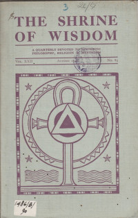THE SHRINE OF WISDOM VOL. XXII, NO. 85, AUTUMN 1940