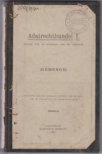 ADATRECHTBUNDEL I, BEZORG DOOR DE COMMISSIE VOOR HET ADATRECHT (GEMENGD)