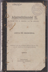 ADATRECHTBUNDEL II, BEZORGD DOOR DE COMMISSIE VOOR HET ADATRECHT (JAVA EN MADOERA)