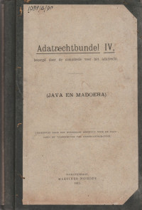 ADATRECHTBUNDELS IV ( JAVA EN MADOERA)