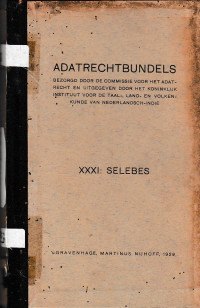 ADATRECHTBUNDELS XXXI : SELEBES (A.1/1929)