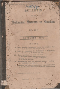 BULLETIN VAN HET KOLONIAAL MUSEUM TE HAARLEM NO. 23 NOVEMBER 1900